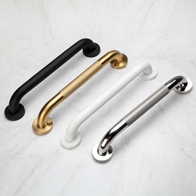 Shower Grab Bar, 2 Pack 32 Inch Gold Bathroom Grab Bar, 1.25" Diameter 304 Stainless Steel Anti-Slip Grab Bars for Bathtubs and Showers, Handicap Shower Grab Bar for Seniors Elderly