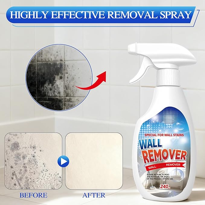 Highly Effective Removal Spray,Wall Cleaner Spray,Stain,Dust And Dirt Remover,Multi-Surface Cleaning Solution,for Wood,Tile,Fabric,Bathrooms,Kitchens - 8.12 Fl oz