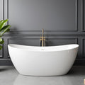 65" Acrylic Freestanding Bathtubs, Stand Alone Tub, Soaking Tubs for Bathroom, Integrated Overflow and Drain, cUPC Certified, Gloss White