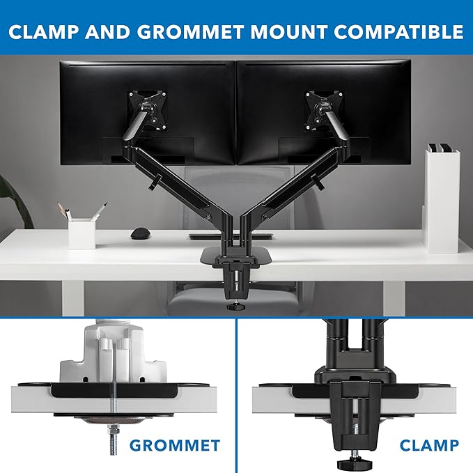 Mount-It! Monitor Mount Reinforcement Plate, Steel Desk Protector for Glass and Thin Tabletops, Compatible with C-Clamp and Grommet Mounts, Anti-Skid EVA Pads, Supports Multi-Monitor Setups
