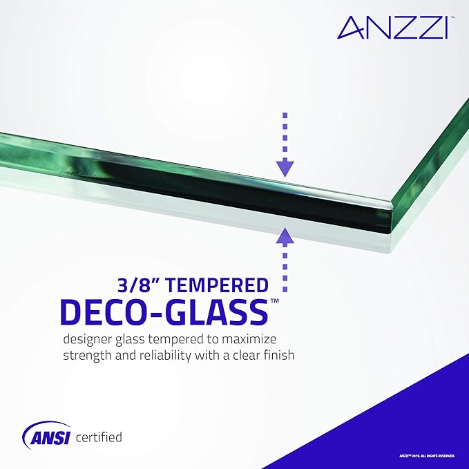 ANZZI 72" x 30" Frameless Shower Door in Matte Black,Water Repellent Glass Shower Door with Seal Strip Parts and Handle, 3/8 Glass Hinged Shower Door with Handle (SD-AZ09-02MB)