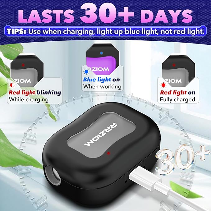 RRZIOM Toothbrush Sanitizer Case, Portable Toothbrush Covers Rechargeable, Rechargeable Toothbrush Cleaner Holder Case for Travel Home, Detachable Toothbrush Cover Cap for All Toothbrushes (Black)