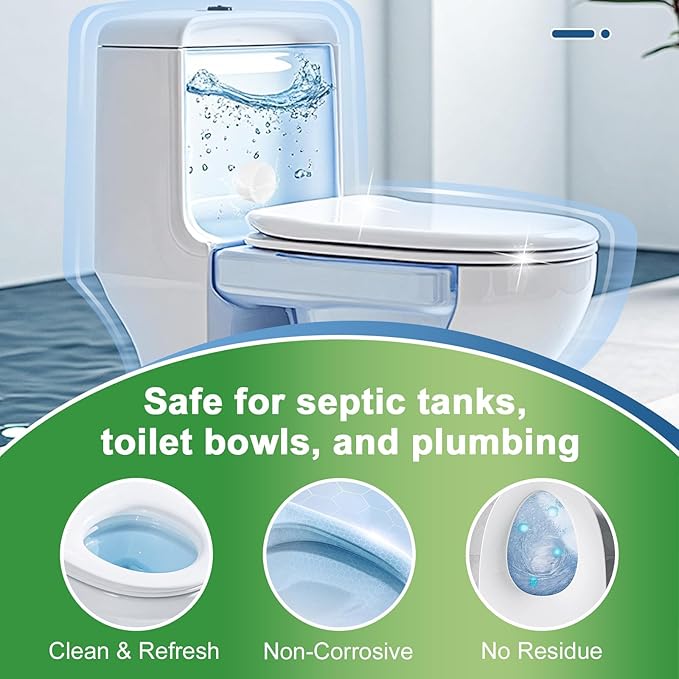 Toilet Bowl Cleaners Bleach Tablets 54 PACK, Automatic Toilet Tank Cleaner, Bathroom Cleaner Against Tough Stains, No Scrubbing, Continuous Clean, Sparkling Fresh