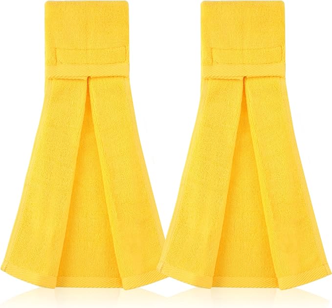 Shimeyao 2 Pcs Cotton Sports Football Towel with Closure Pitching Football Sweat Towel for Sports Gym Men Women Accessories(Yellow, Classic)