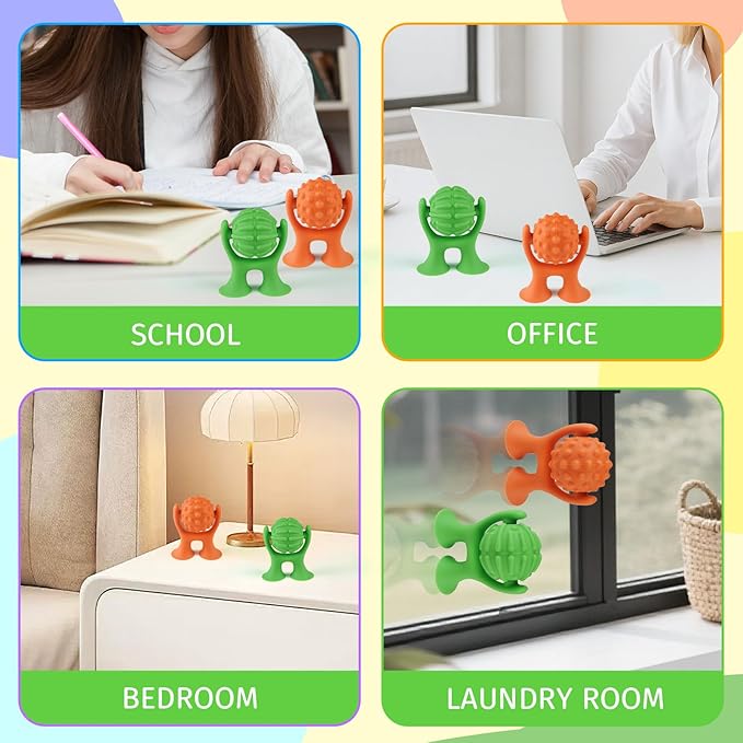 Sensory Suction Cup Spinner Toys, Textured Suction Cup Toys for Autism, Quiet High Chair Toy for Calming, Sensory Spinner Toy for Classroom Bath, 2 Pack Calm Down Corner Supplies for Boys Teens