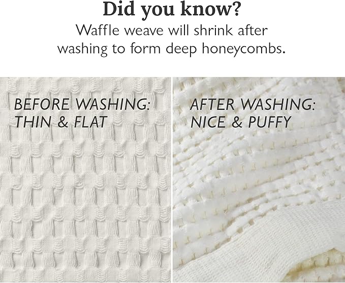 GILDEN TREE Waffle Bath Sheet Quick Dry Towel, Thin Luxury Bath Towels, 40x80 Large Bath Towels 2 Pack Bath Sheets, Modern Style (Cream)