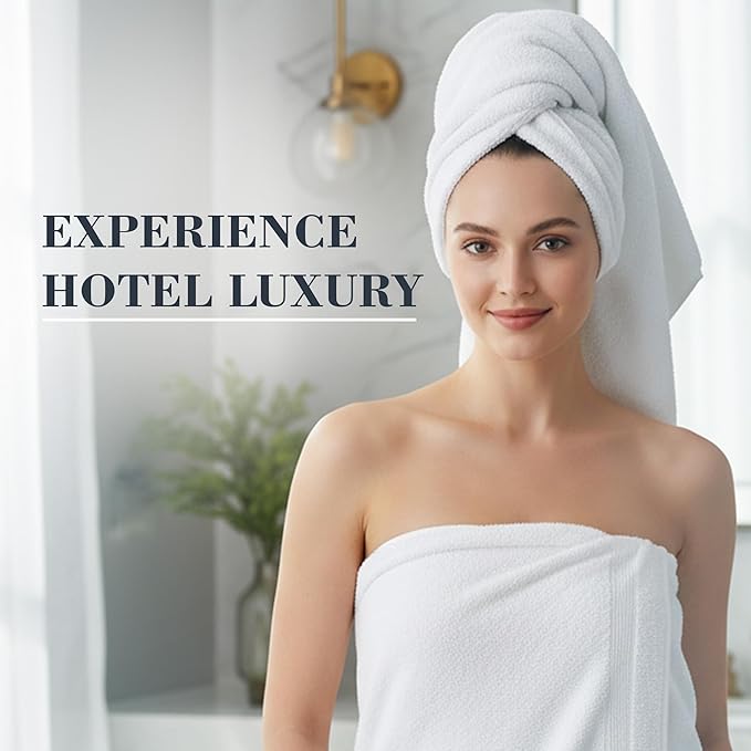 500 GSM 100% Cotton White 3-Pcs Bath Towel Set | Ultra Soft Highly Absorbent Bathroom Towels | Quick Dry Long Lasting Hotel Spa Quality for Home & Gym