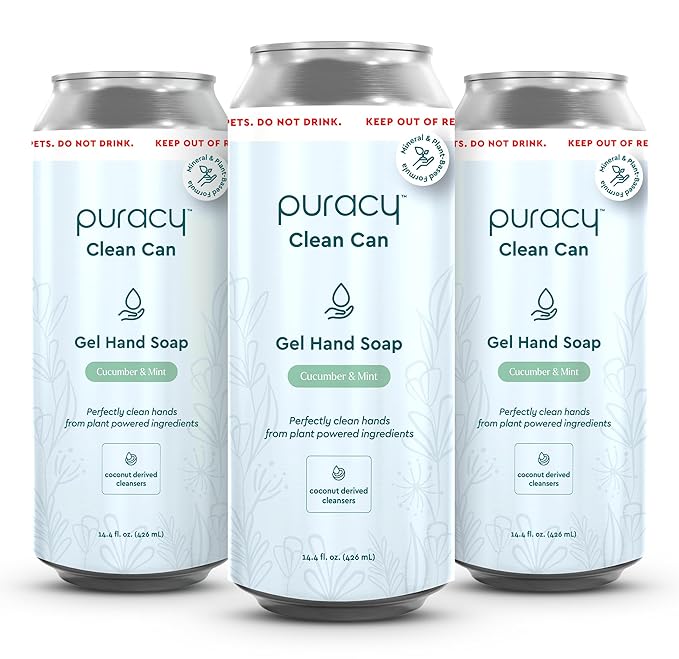 Puracy Organic Hand Soap, For the Professional Hand Washers We've All Become, Moisturizing Natural Gel Hand Wash Soap, Liquid Hand Soap Refills for Soft Skin (14.4 fl.oz, Cucumber & Mint) 3-Pack