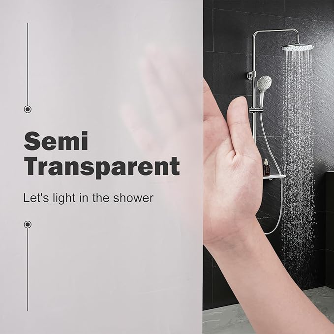 UFRIDAY Frosted Shower Curtain Liner 48 x 72 inches,Plastic Small Shower Curtain 48 x 72 Narrow PEVA Heavy Duty Stall Shower Liner with 2 Weighted Magnets 8 Grommet Holes and Hooks