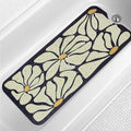 Floral Bathtub Mat Non Slip for Kids Botanical Extra Long Anti Slip Bath Mat for Tub Abstract Flower Bath Shower Mat with Large Drain Holes and Suction Cups Quality Plant Design Bathroom Decor 40x16in