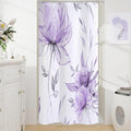 Small Stall Boho Watercolor Floral Shower Curtain 36 x 72, Purple and Grey Ink Painting Style Flower Shower Curtains for Chic Elegant Bathroom, Artistic Narrow Half Size Shower Curtain
