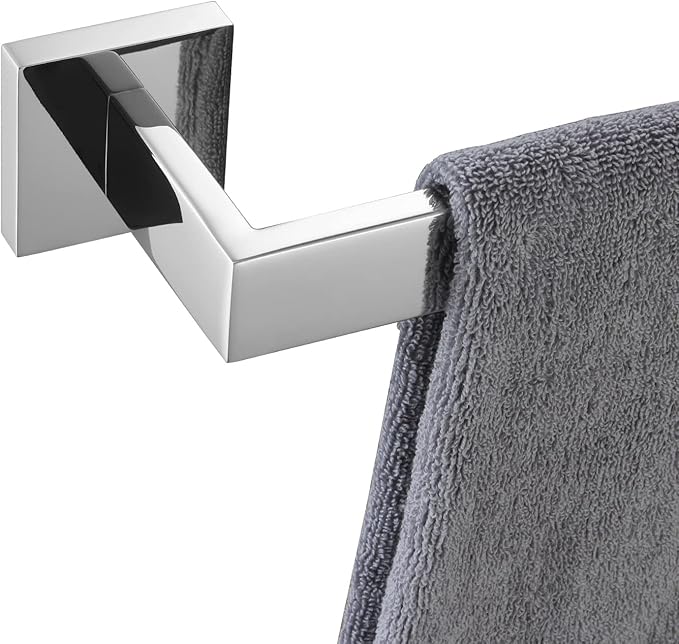 KOKOSIRI 16-Inch Single Towel Bar, Bathroom Kitchen Towel Holder, Wall Mounted SUS304 Stainless Steel Towel Rack, Polished Chrome, B4003CH-L16