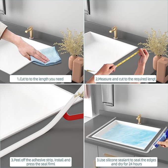 39Inch New Shower Threshold Water Dam Barrier,Collapsible Self-Adhesive Silicone Shower Water Guard for Bathroom Bathtub and Kitchen,Shower Water Blocker Suitable for Wheelchair Access(White)