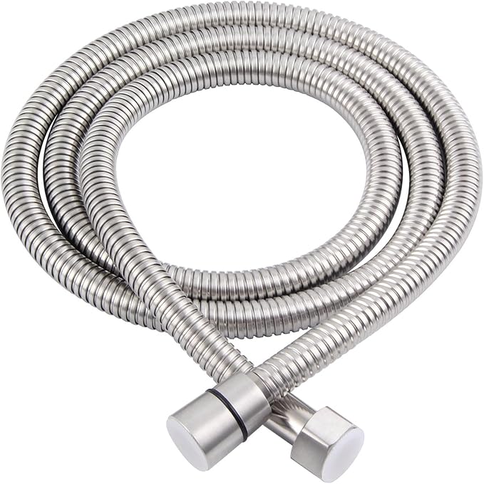 Brushed Nickel Shower Hose 59", Angle Simple Stainless Steel Replacement Head Hose, Flexible Hand Held Sprayer, 1/2" IPS