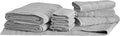 Mosobam Luxury Turkish 10pc Deluxe Bath Bundle Body Hand Face Towel and Mat Light Grey (Gray) 700 GSM & 1000 GSM Bamboo Viscose & Aegean Turkish Combed Cotton