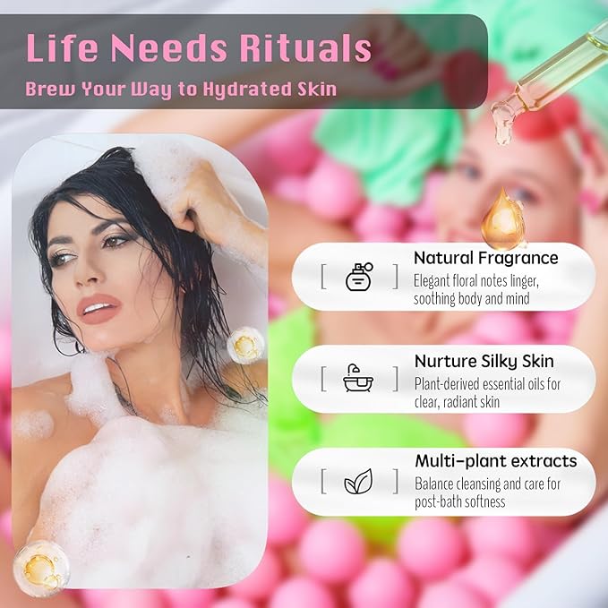 Bath Bombs Gift Set 6 Pack with Essential Oils & Plant Extracts, Luxury Fizzy Bath Bombs for Moisturizing Relaxation Aromatherapy, Christmas Valentine Mothers Day Spa Gifts for Women Men Her Him