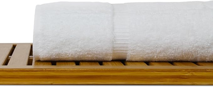 Luxury Hotel & Spa Collection Highly Absorbent, Quick Dry 100% Turkish Cotton 700 GSM, Eco Friendly Towel, for Bathroom Dobby Border Soft Bath Towel Set 27 X 54 (White, Bath Towels - Set of 2)