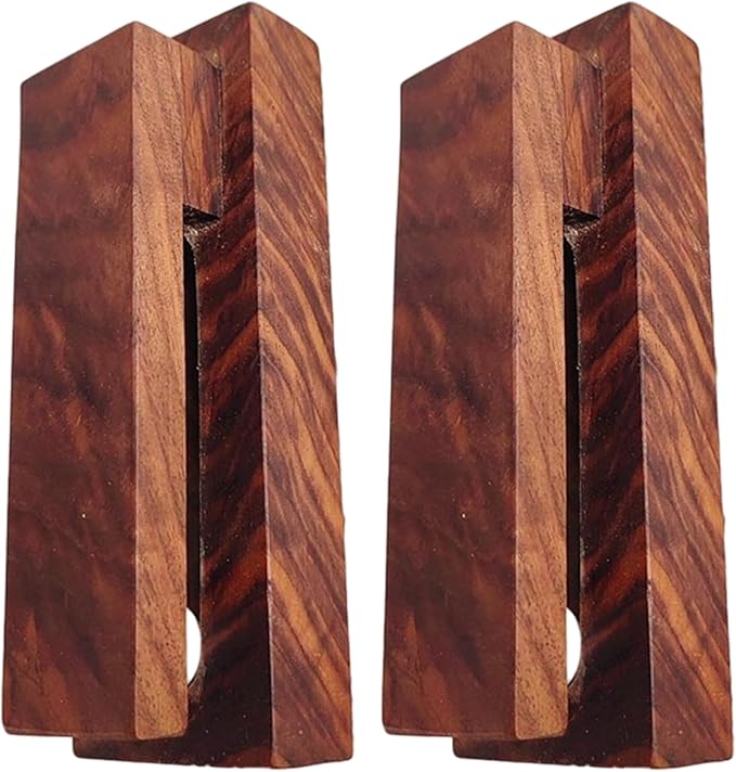 2Pcs Wooden Towel Racks for Bathroom, Wall Mounted Wooden Towel Hooks for Bathroom Kitchen Home Decoration Easy to Install Black Walnut