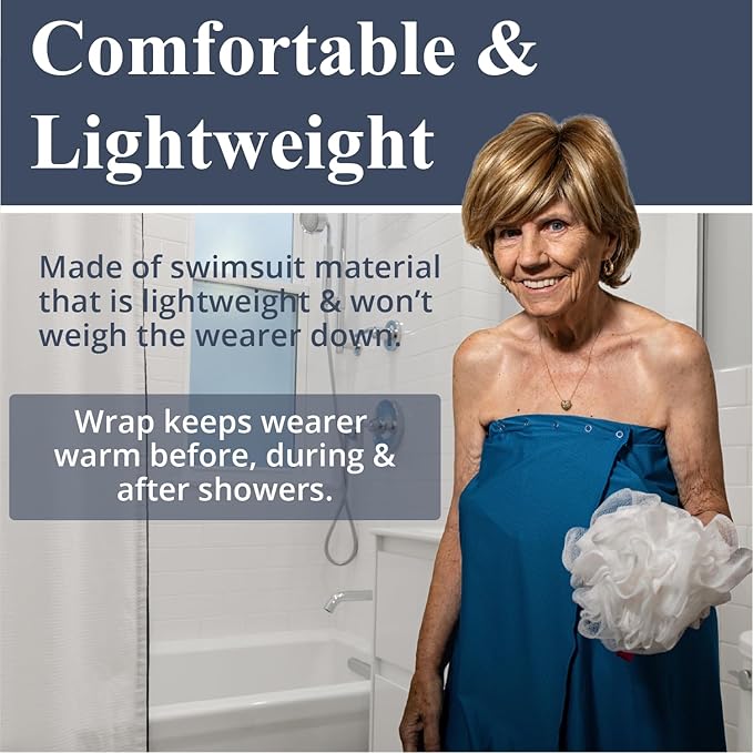 Dignity Bath & Spa Bathing Cover Up for Elderly, Senior or Disabled Women | Provides Privacy & Helps Caregivers with Bathing | Secure & Adjustable | Lightweight, Quick Drying, & Non Slip (Women's S/M)