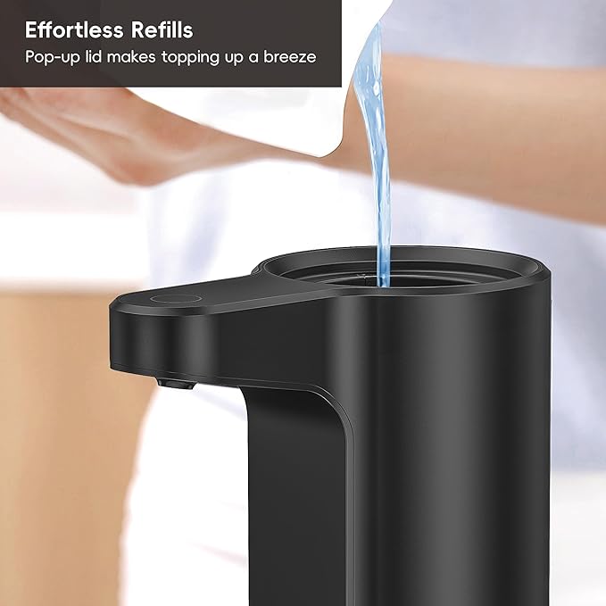 EKO Aroma 9 fl oz Automatic Liquid Soap Dispenser, Rechargeable & Water-Resistant Soap Dispenser for Kitchen and Bathroom with Adjustable Volume Control (Matte Black Steel)