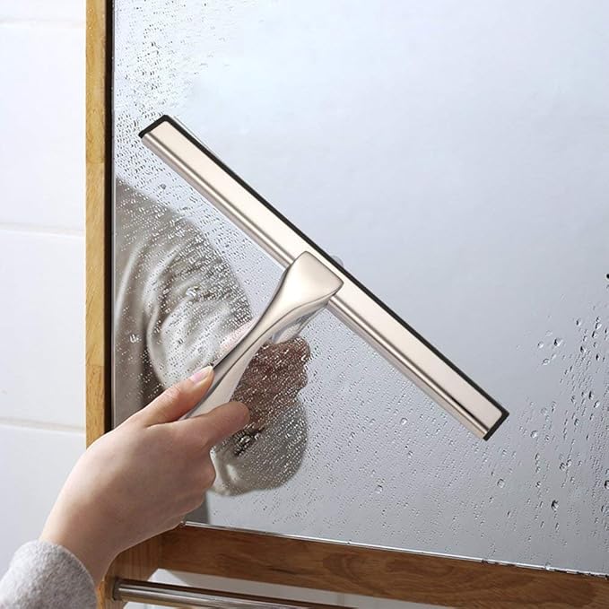 Hiware All-Purpose Shower Squeegee for Shower Doors, Bathroom, Window and Car Glass - Stainless Steel, 10 Inches