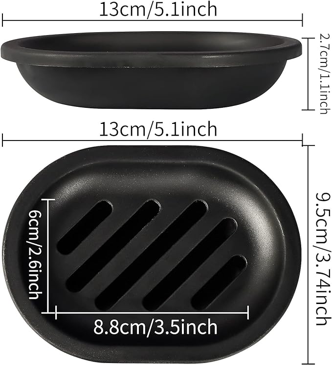 Topsky Soap Dish for Shower, 2pcs Soap Dishes Soap Savers for Bar Soap, Soap Bar Holder Shower with Drip Tray, Plastic Soap Holders with Drain for Kitchen Sink, Easy to Clean, Keeps The Soap Dry