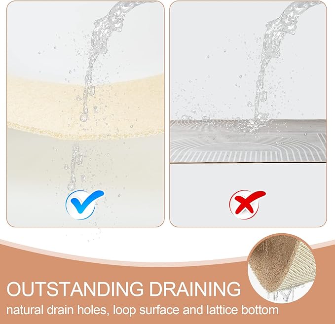 Joyhalo Shower Mats for Showers Anti Slip for Elderly, 17'' x 30'' Non Slip Bath Mat for Inside Shower, Bath Tub Mats for Bathroom Non Slip for Shower, PVC Loofah Bathroom Mats, Beige