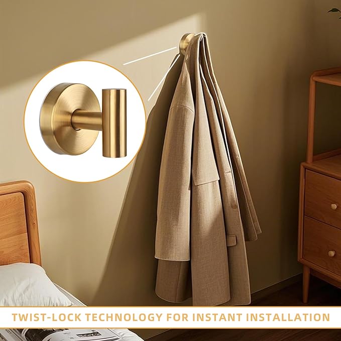 2 Pcs Suction Cup Hooks, Stainless Steel Removable Shower Towel Hook, No Drill Towel Holder for Bathroom, Kitchen Glass Door Wall for 15 Lb Heavy Duty Clothes - O Shape, Gold