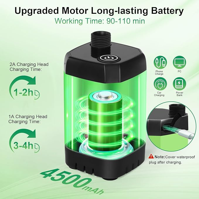 AUTOPkio Portable Camping Shower - Outdoor Camp Shower with Showerhead Sprayer & Rechargeable Battery Pump for Camping, Travel, Hiking, Car Washing, Pet Bath