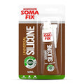 Silicone Caulk - Squeeze Tube Silicone Sealant for Wood, Kitchen, Bathroom, Sink, and Windows - Multi-Purpose & Waterproof (Brown)