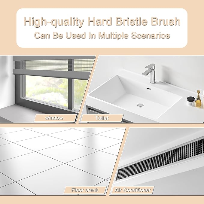 5PCS Crevice Cleaning Brush,Gap Cleaning Brush, Slim Flat Curved Brush for Narrow Gaps,Deep Crevices and Small Spaces,Hard Bristle Brush,Easy to Clean, No Residue, Kitchen & Bathroom Cleaning