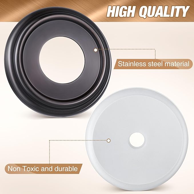 Dreyoo Metal Tub Spout Cover Ring, Bathtub Spout Trim Plate Ring with 1 Pcs Foam Gasket, 1-1/2 Inch ID and 3-5/8 Inch OD(Oil Rubbed Bronze)