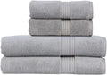 Christy Supreme Hygro 4 Piece Towel Set | Silver | 100% Luxury Supima Cotton | Ultra Soft | Super Absorbent | 650GSM | 2 Bath Sheets 2 Hand Towels