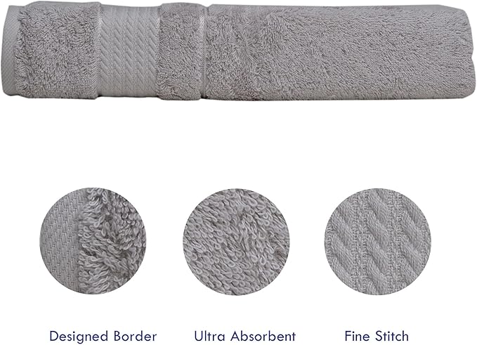 Melissa Linen, 4 Piece Washcloth Set, 100% Turkish Cotton Towels for Body and Face, 12 in x 12 in, Absorbent, Quick Dry, Durable and Soft, Baby Washcloths, Wash Rags for Kitchen, Steel Grey