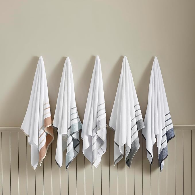 Great Bay Home Decorative Hand Towel Set - Luxury Cotton 4 Pack 26x16 Hand Towel Set - Luxurious, Ultra-Soft, Durable Towels for Bathroom Decor (Dusty Rose/Cappuccino)