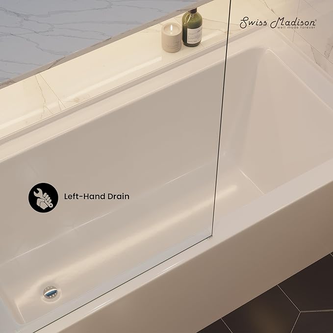Voltaire 60" X 32" Left-Hand Drain Alcove Bathtub with Apron