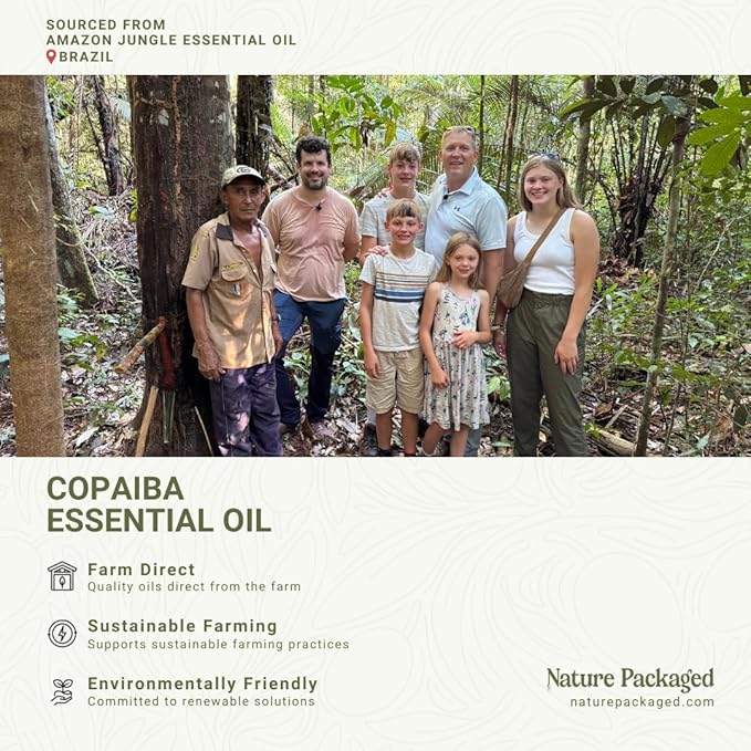 Copaiba Essential Oil - Direct from Amazon Jungle Essential Oils Brazil - Steam Distilled - Aceite de Copaiba for Aromatherapy, Massage, Diffuser, DIY Candle and Soap Making - 15ml