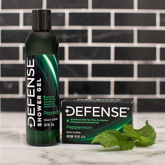 Defense Soap 12pk All Natural Peppermint Bar Soap for Men | Made by Wrestlers with Tea Tree Oil & Eucalyptus Oil to Promote Healthy Skin