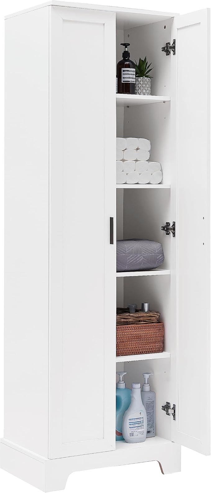 Favfurish 71" Tall Bathroom Storage Cabinet with Doors,Modern Linen Cabinets w/Adjustable Shelves & Anti-Tipping Device,Easy Assembly,Freestanding Organizer for Dining Room,Kitchen,Office,White