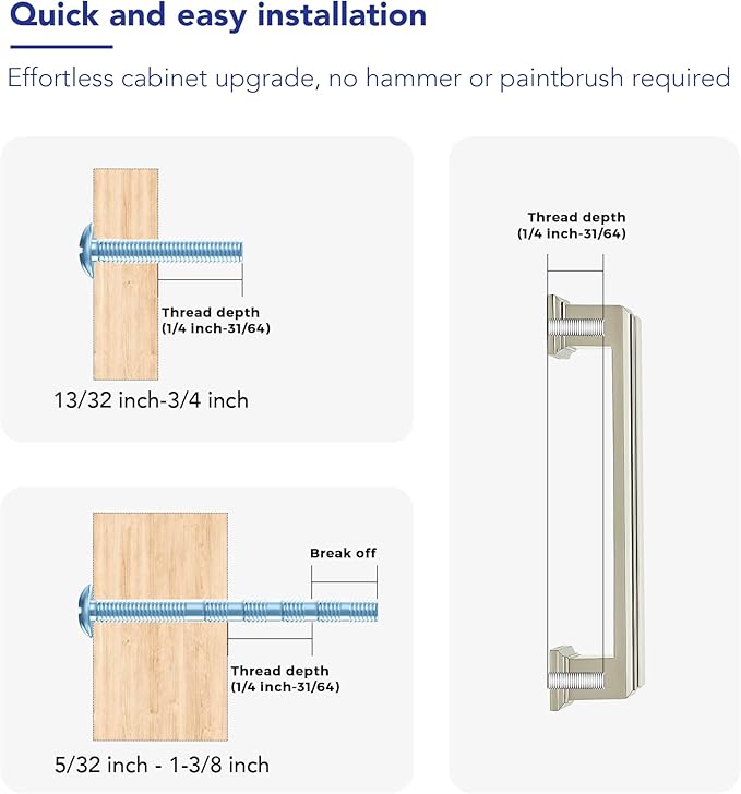 Ravinte Hardware 15 Pack Brushed Nickel Cabinet Pulls, 3-3/4 Inch (96mm) Hole Center Zinc Alloy Drawer Handles for Kitchen Cabinets, Cupboards, Dressers, Square Solid Metal Hardware