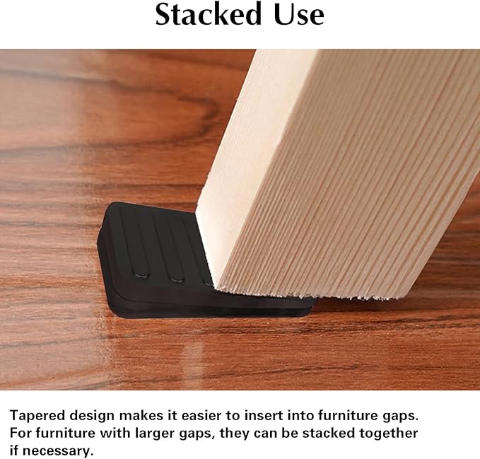 8-Pack Table Plastic Shims - Adjustable Furniture Wedges, Black, Trimmable Shim for Leveling Feet, Appliance Use, 3/8" High