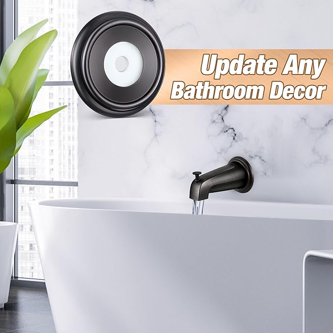 Dreyoo Metal Tub Spout Cover Ring, Bathtub Spout Trim Plate Ring with 1 Pcs Foam Gasket, 1-1/2 Inch ID and 3-5/8 Inch OD(Oil Rubbed Bronze)