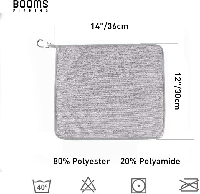 Booms Fishing B0T Microfiber Fishing Towel with Clip, 3 Pack Assorted Colors