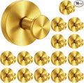 Suction Cup Hook for Shower, 16 Pack Wall Mount Towel Holder, Removable Towel Hook - Stainless Steel No Drill Hook for Bathroom Window Glass Door Wall Home Kitchen Gold