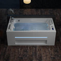 Empava PRO Series Jetted Tub, Luxury 56-Jet Whirlpool Bathtub | Ozone Sanitization, AM/FM Radio & Chromatherapy, Alcove Design, 71" Acrylic Spa Tub for Two