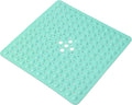 Anti-Slip Bathtub Shower mat, 20.8×20.8（Approximately 53×53cm） inch Soft Oversized Machine Washable Non-Slip Bathtub mat with Drainage Holes, Bathroom Floor Suction Cup.（1-Opaque Mars Green）