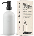 MaisoNovo Soap Dispenser 1-Piece Set | 16.9oz White Bottles with Black Stainless Steel Pump