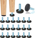 WAFJAMF 20 PCS M6 Thread Adjustable Furniture Levelers Screw in Threaded, Adjustable Levelers Feet Screw On Furniture Glide Leveling for Table, Chair, Furniture Legs