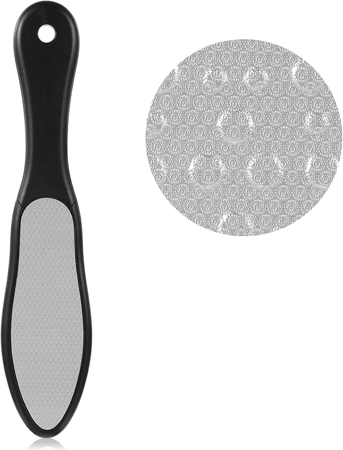 Double-Sided Nano Glass Foot File, Heel Scraper for Cracked Heels and Dry Dead Skin, Black Calloused Feet Remover Tool, Professional Foot Files Pedicure File for Home Salon