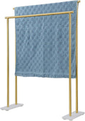 JQK Bath Towel Bar Free Standing Gold, 30 Inch Stand Double Towel Rack Holder Shelf for Bathroom Floor, Brushed Gold, BTH120L30-WG